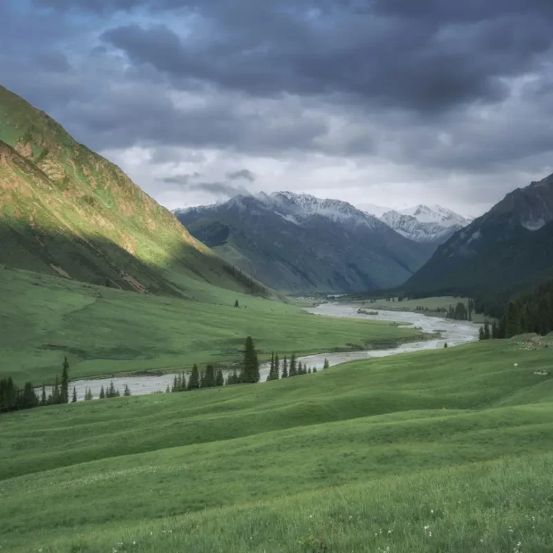 Montagnes Tian Shan en Asie Centrale où poussèrent les premiers pommiers