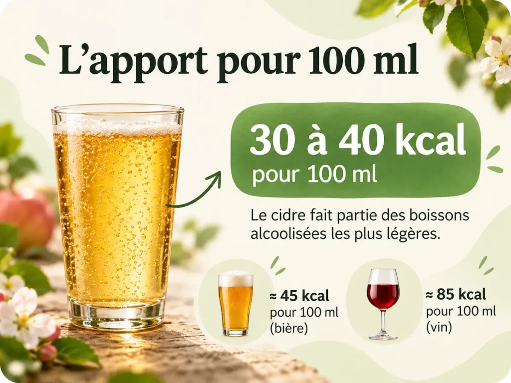 L'apport d'un verre de 100ml de cidre